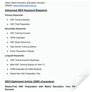 SEO Optimization (on-page)